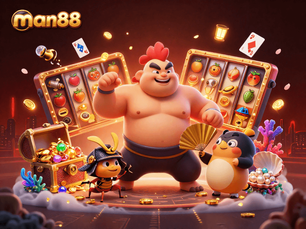 Engage with thrilling jackpots at man88, featuring vibrant characters and rich casino elements in 2026.