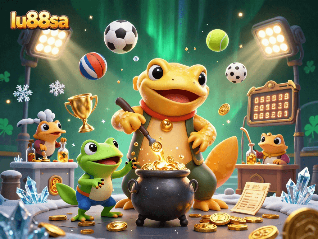 Experience thrilling sports betting with lu88sa in a captivating 3D casino scene.