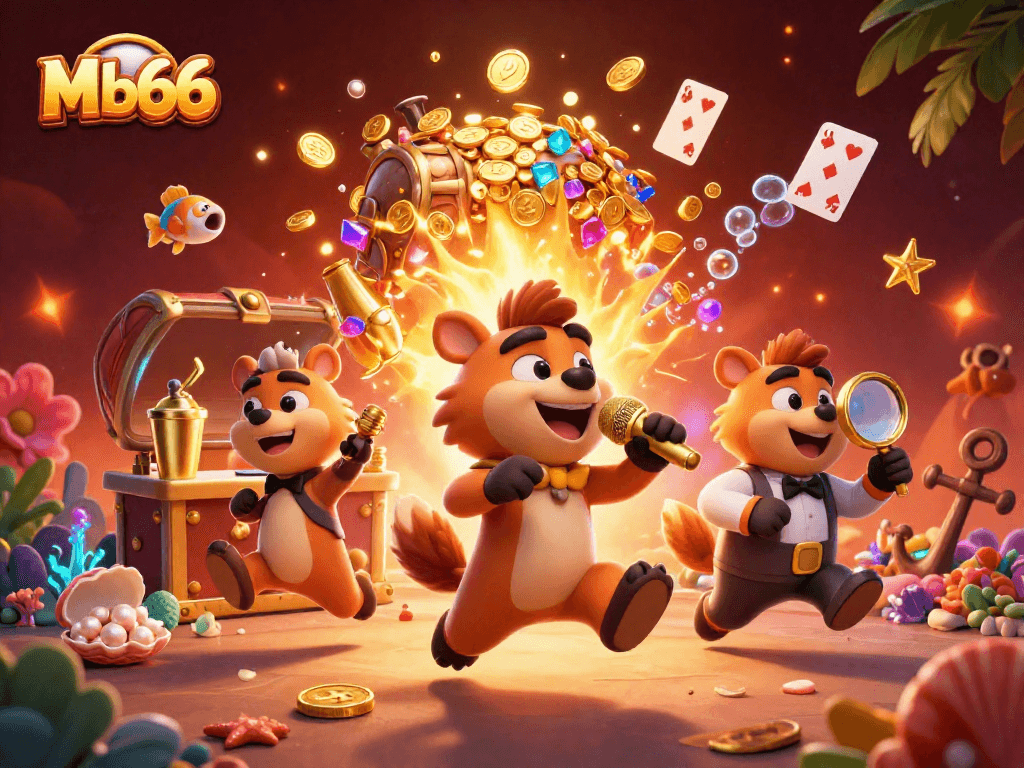 Experience the excitement of Mb66 with vibrant hyenas in a thrilling casino setting.