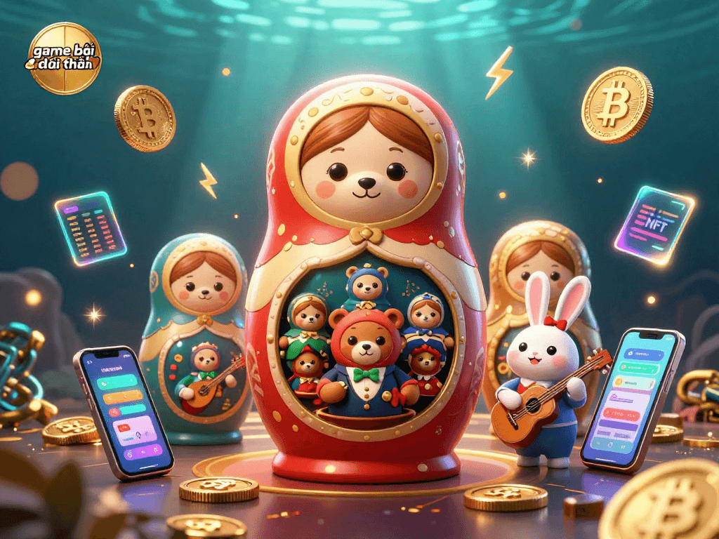 Experience the thrill of game bài đổi thưởng with a vibrant casino-themed scene bursting with energy and charm.