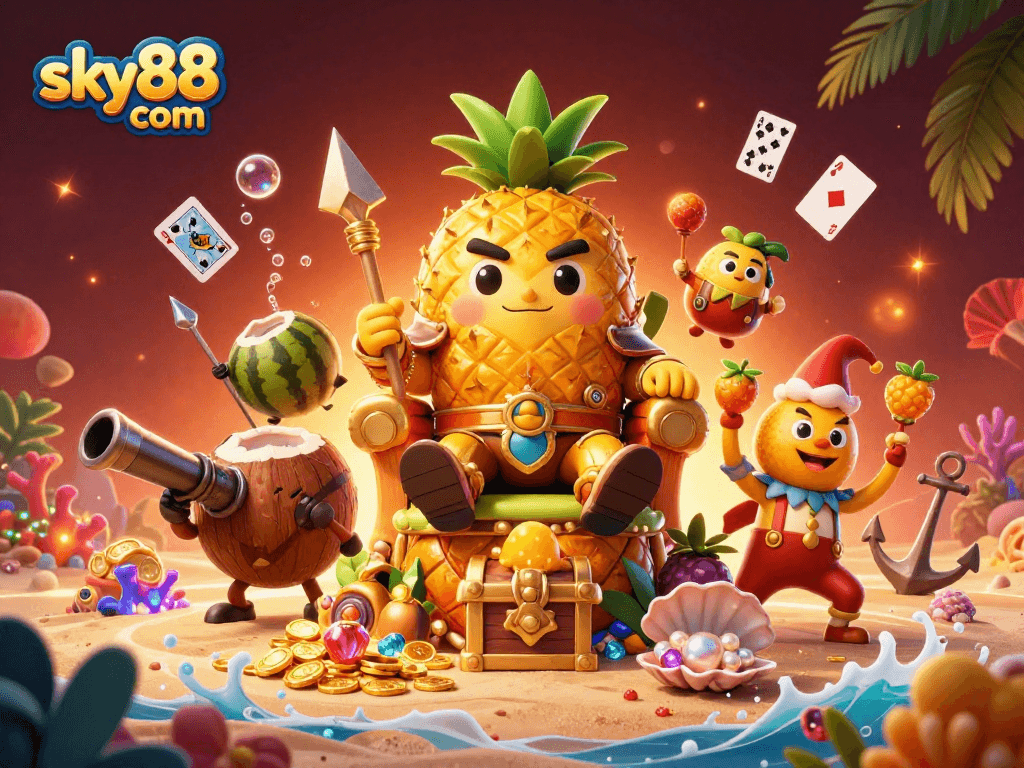 Experience the excitement at sky88 com with our vibrant 3D casino characters and thematic elements.