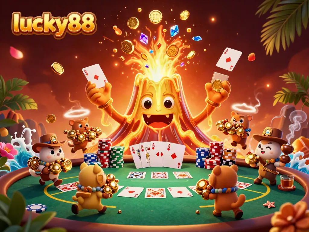 Engage with lucky88's thrilling wins at the casino featuring golden volcanoes and treasure