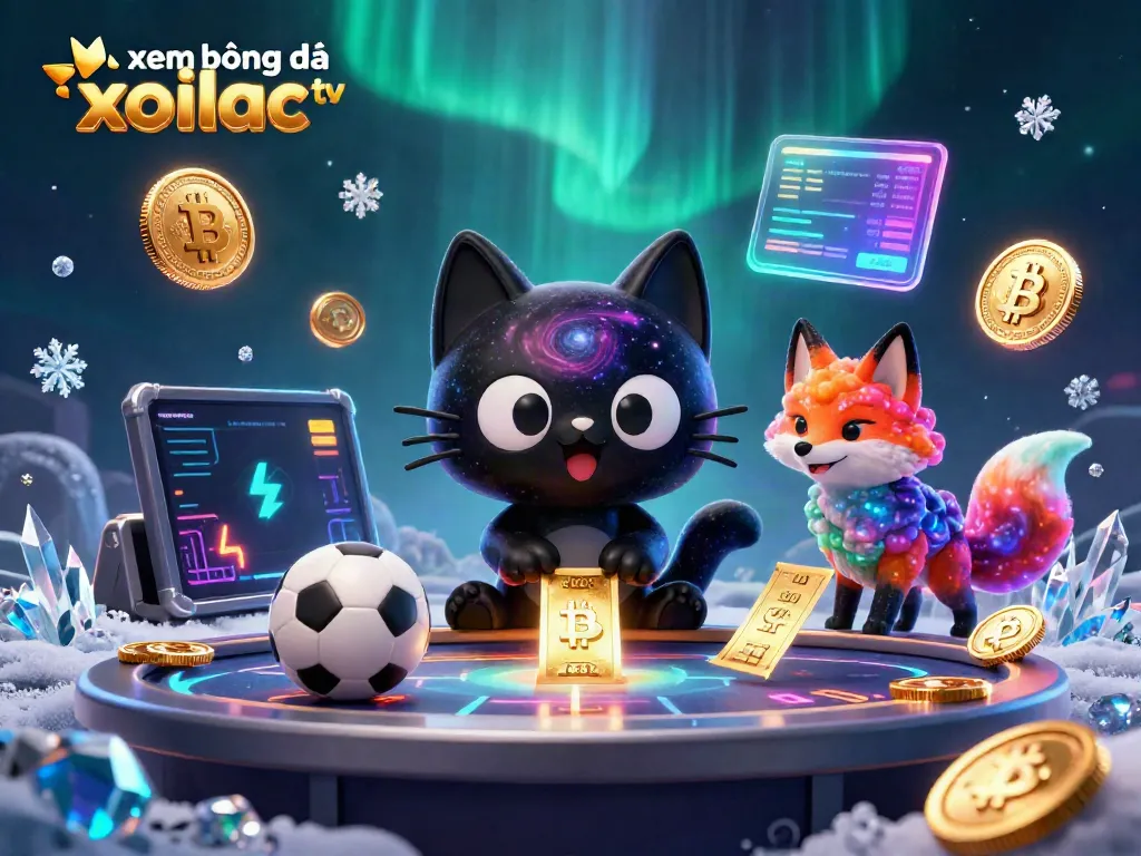 Xem bóng đá xoilac tv shines in a lively sports betting scene, with vibrant characters and digital elements.