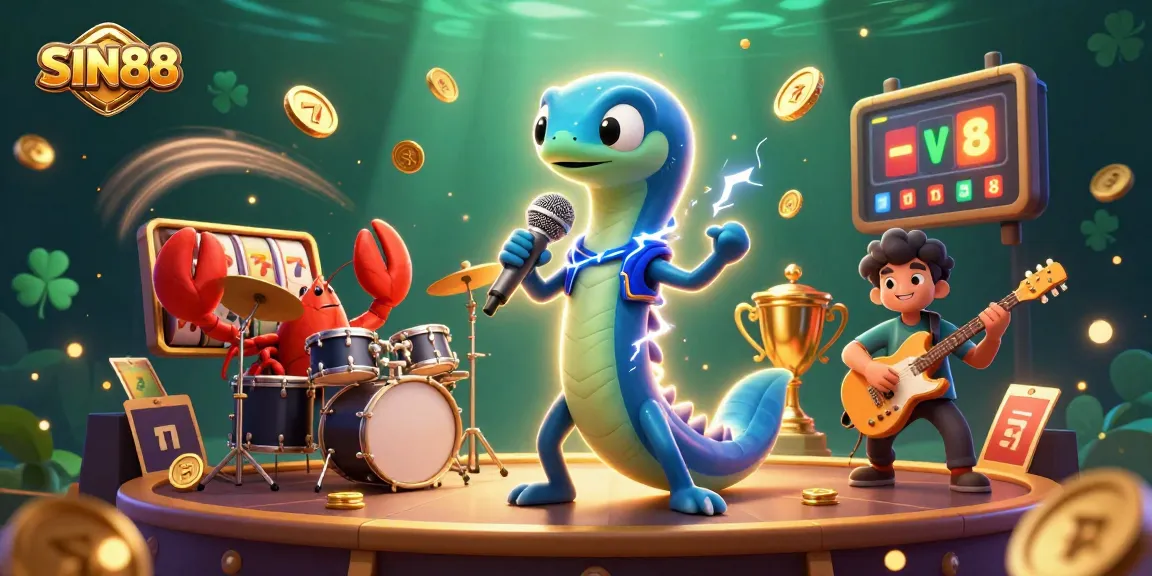 SIN88 showcases animated characters and dynamic casino elements in an underwater scene