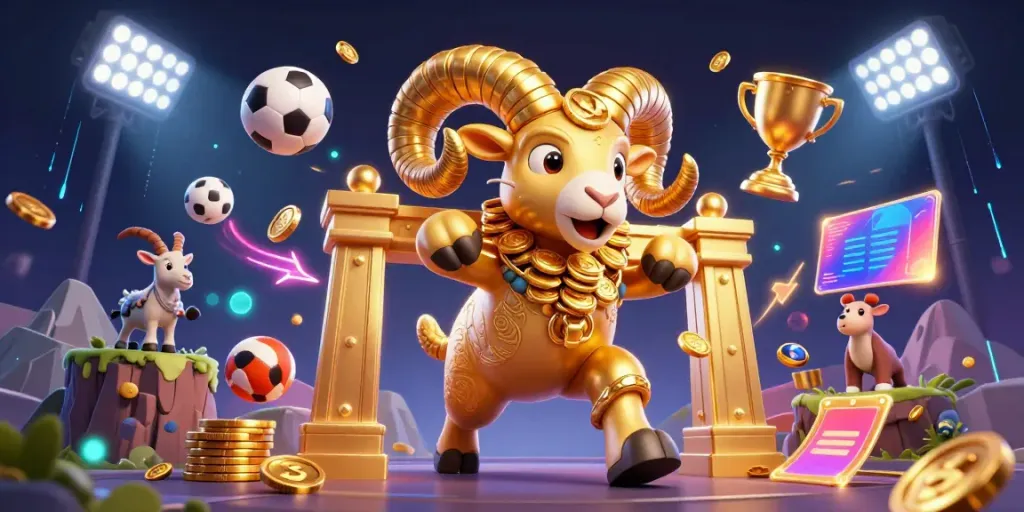 Experience thrilling nbet sports action in a dynamic 3D casino scene, featuring a golden ram.