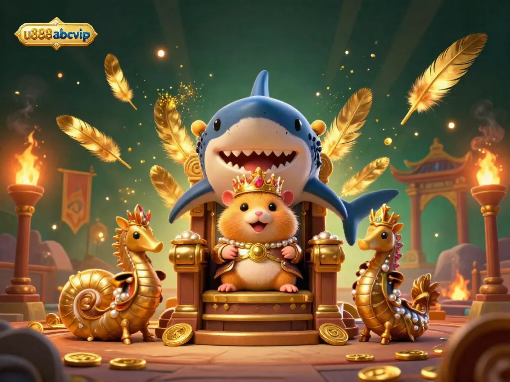 Engage with thrilling u888 abcvip gaming action in a dynamic online casino scene featuring a hamster king on a throne.