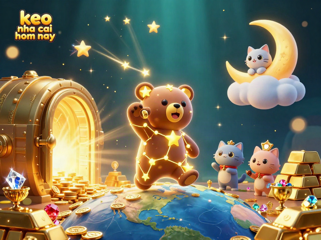 Experience the excitement of keo nha cai hom nay with vibrant casino-themed characters and shimmering treasures.