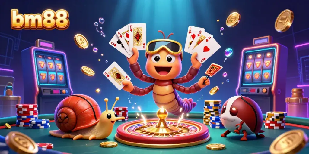 Experience the excitement of bm88 with a vibrant, animated casino scene featuring dynamic character action and gameplay elements.