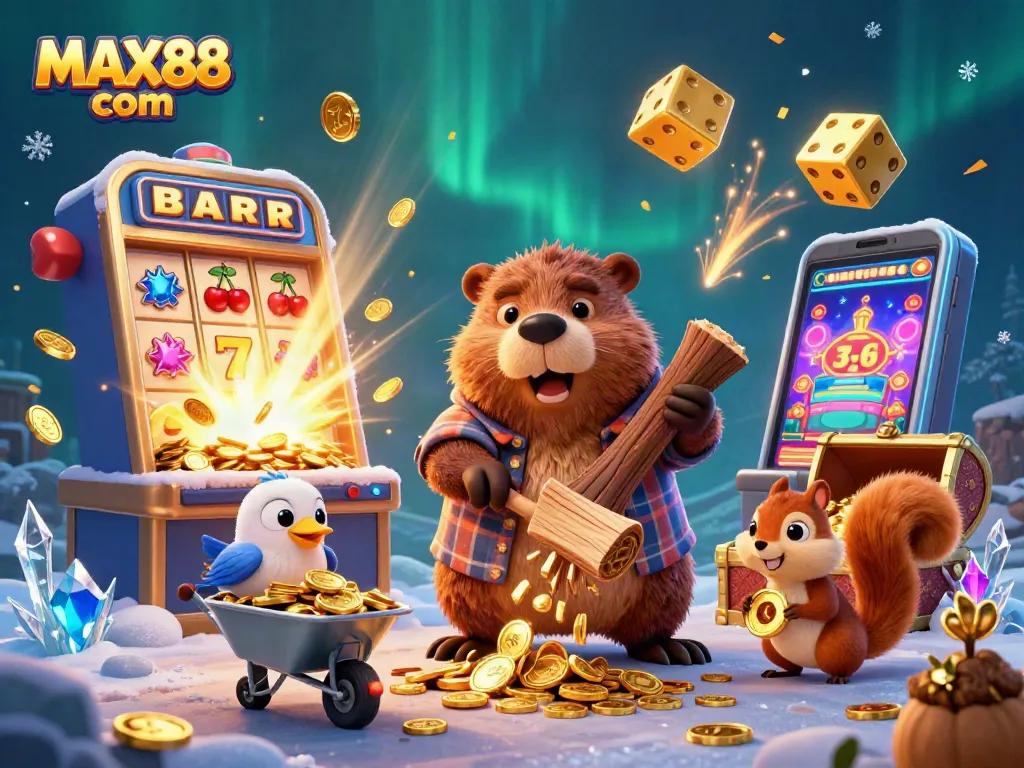 Engage in rich casino gaming dynamics at MAX88 com with vibrant characters, winning symbols, and jackpot excitement.