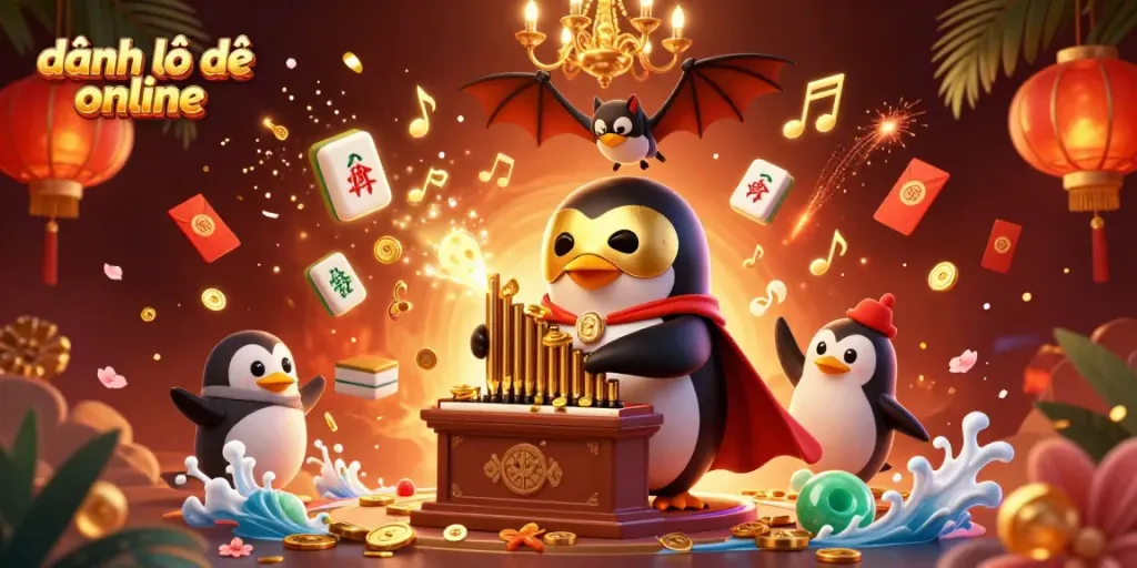 Experience the thrill of đánh lô đề online with a vibrant 3D casino scene filled with fortune elements.