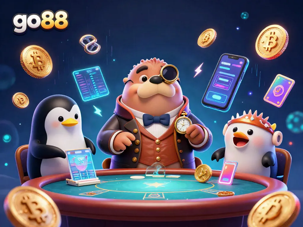 Chơi game tại go88 với cá voi walrus lịch lãm tại bàn poker dưới nước.