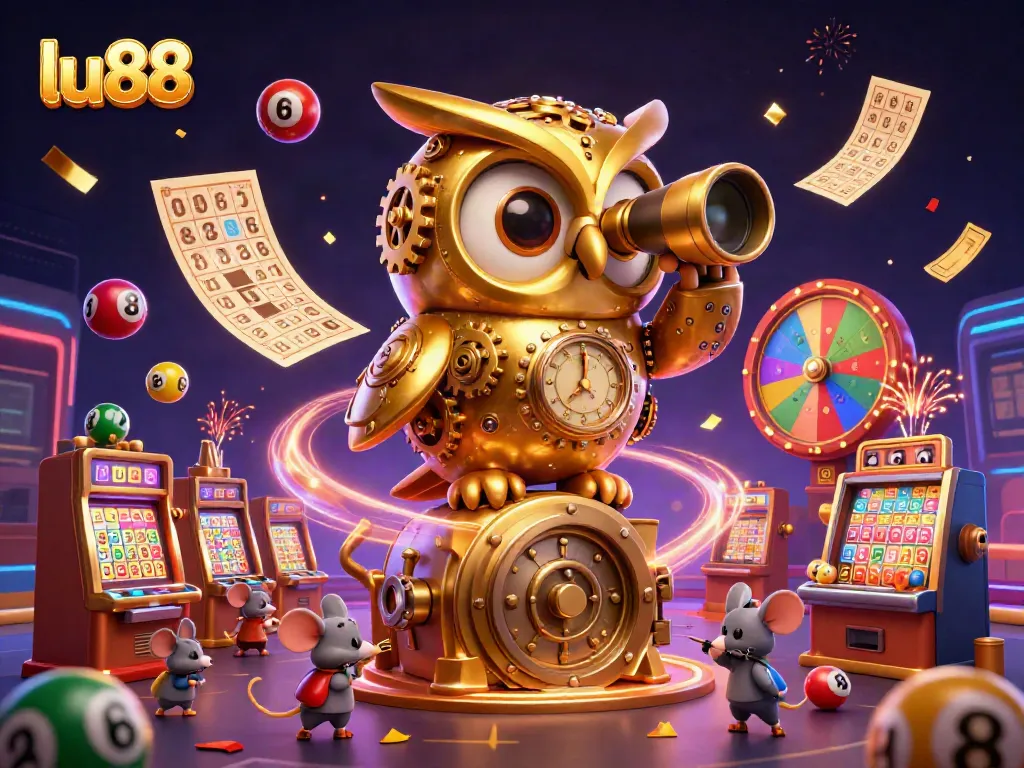 Experience the vibrant excitement of lu88 with the golden owl and lively casino atmosphere.