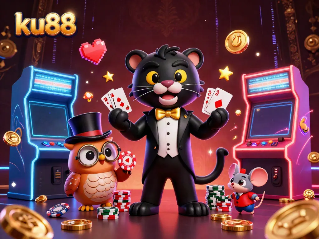Experience thrilling gameplay with ku88's vibrant casino characters and rich gaming elements.