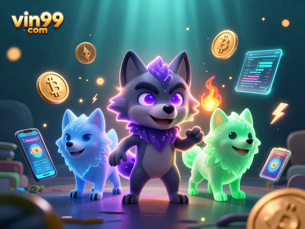 Experience thrilling gaming at vin99 com with vibrant 3D wolf leaders and exciting crypto elements.