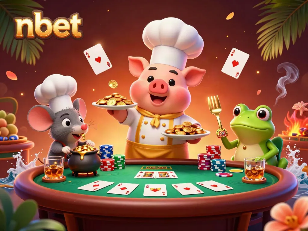 Engage with nbet's vibrant casino atmosphere featuring gold coins and lively characters.