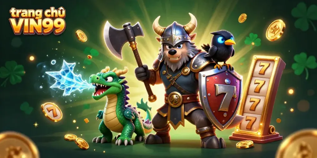 Experience thrilling wins at trang chủ VIN99 with a vibrant 3D casino scene featuring dynamic jackpots and engaging characters.