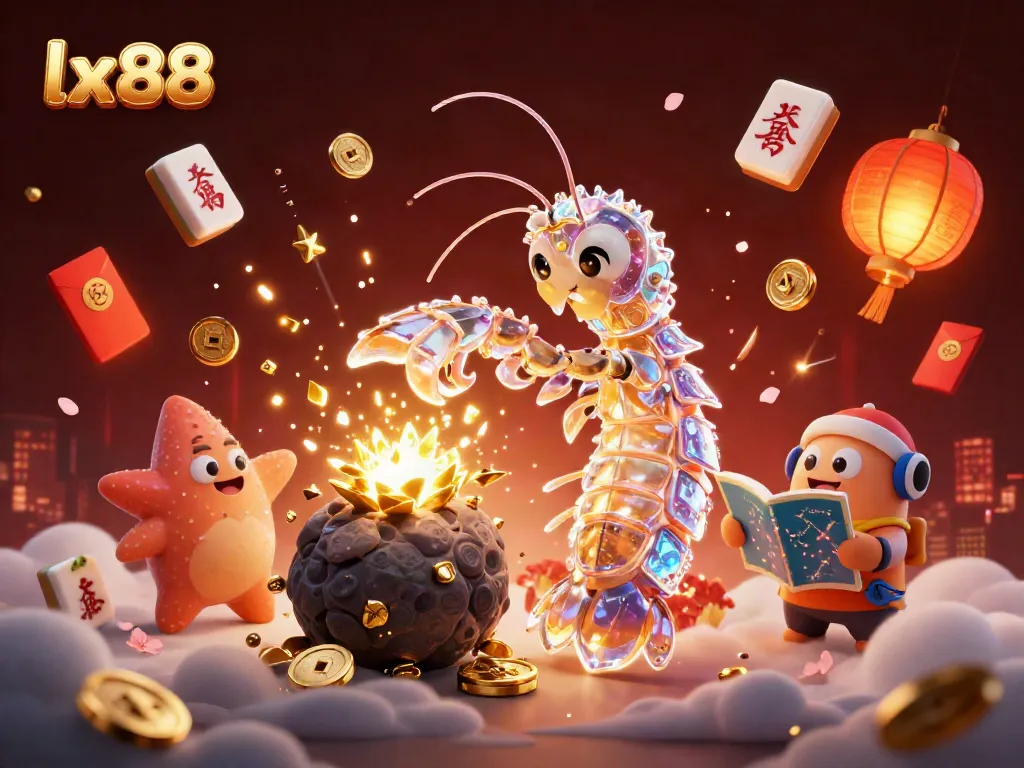 Experience excitement with lx88 as a mantis shrimp punches through gold-filled asteroids