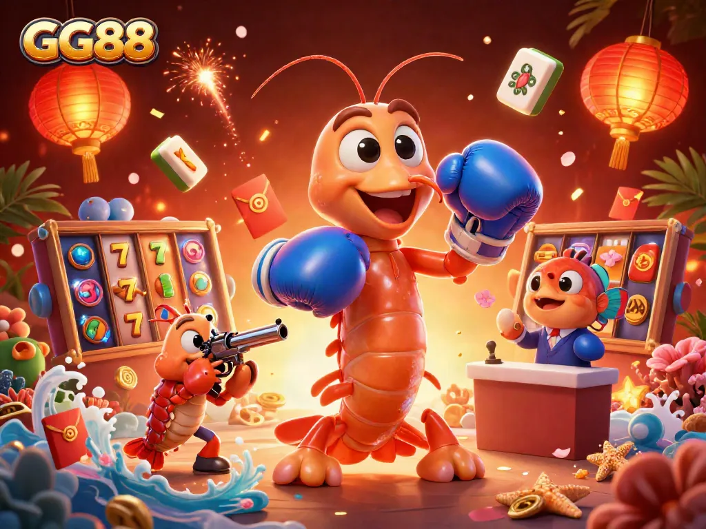 Engage in thrilling gameplay at GG88 with dynamic slot reels and vibrant coral sea creatures.