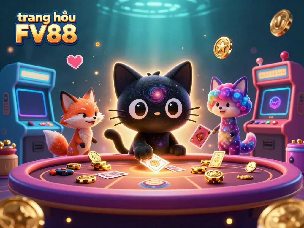 Experience the dynamic allure of trang chủ FV88 in this cosmic casino scene bursting with energy.