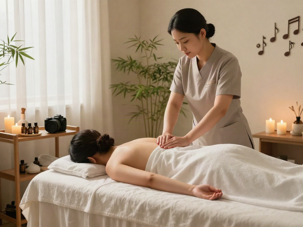 Professional 안양출장마사지 scene showcasing skilled practitioner providing a relaxing treatment in a serene spa environment.