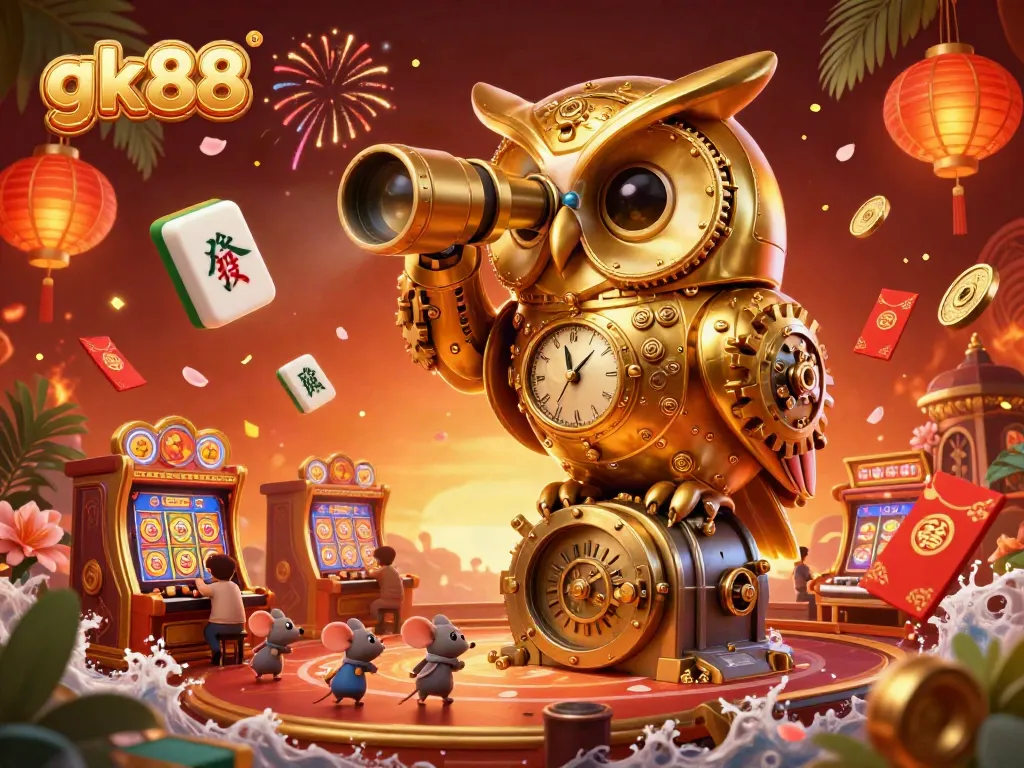 Experience the excitement at gk88 with 3D illustrations of winnings and vibrant casino elements.