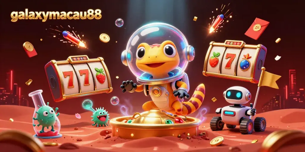 Engage with the galaxymacau88 universe as a Martian gecko discovers a golden casino on Mars.