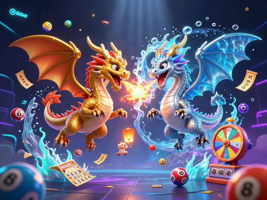 Engage in thrilling activities at 8xbet with vibrant lottery elements and lively dragon companions.