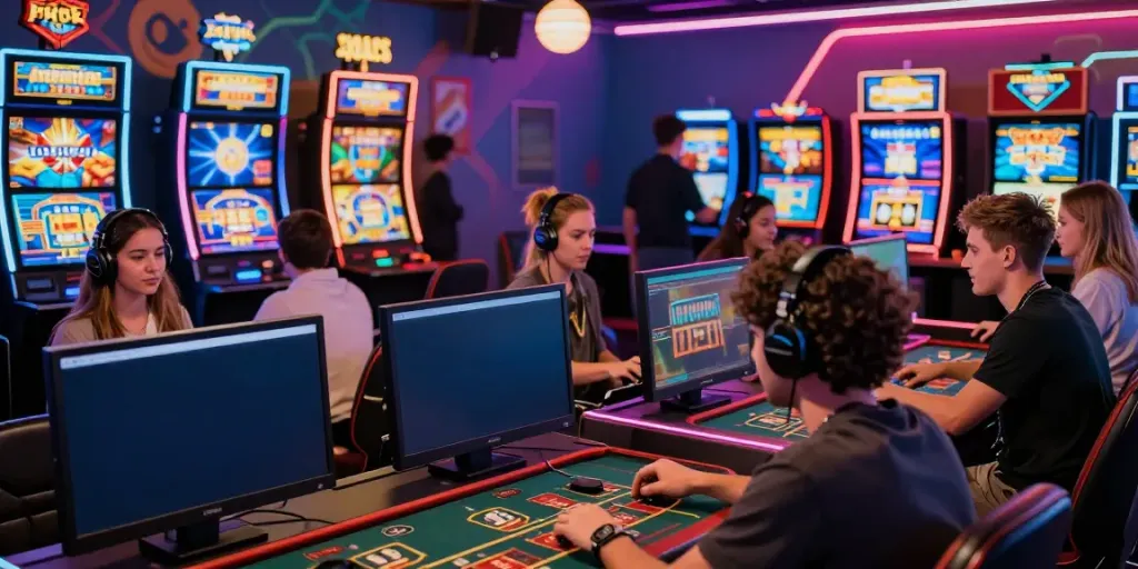 Exciting online gaming experience at h19 com with diverse players and vibrant casino elements