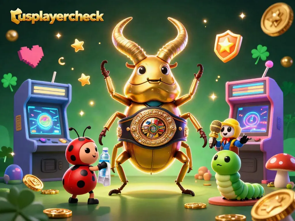 Join the excitement at usplayercheck with a giant stag beetle fighting for casino glory!