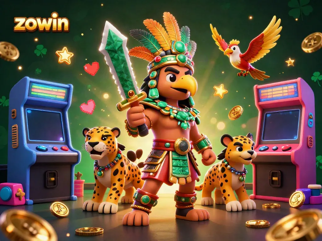 Zowin brings excitement to gamblers with a vivid 3D scene of warriors and casino elements.